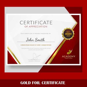 GOLD FOIL CERTIFICATE