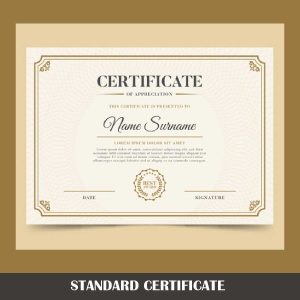 STANDARD CERTIFICATE