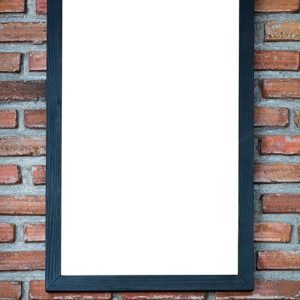 Wood frame on a brick wall