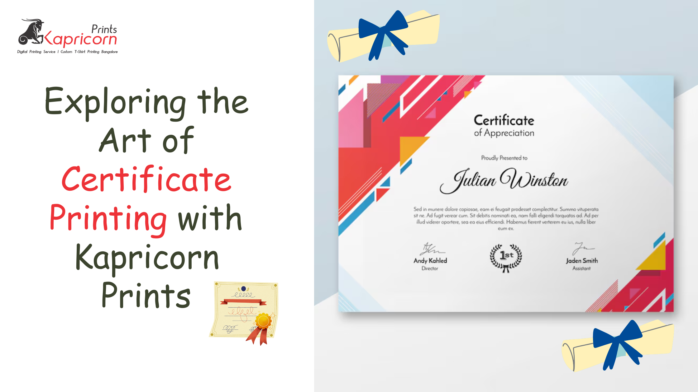 Read more about the article Exploring the Art of Certificate Printing with Kapricorn Prints